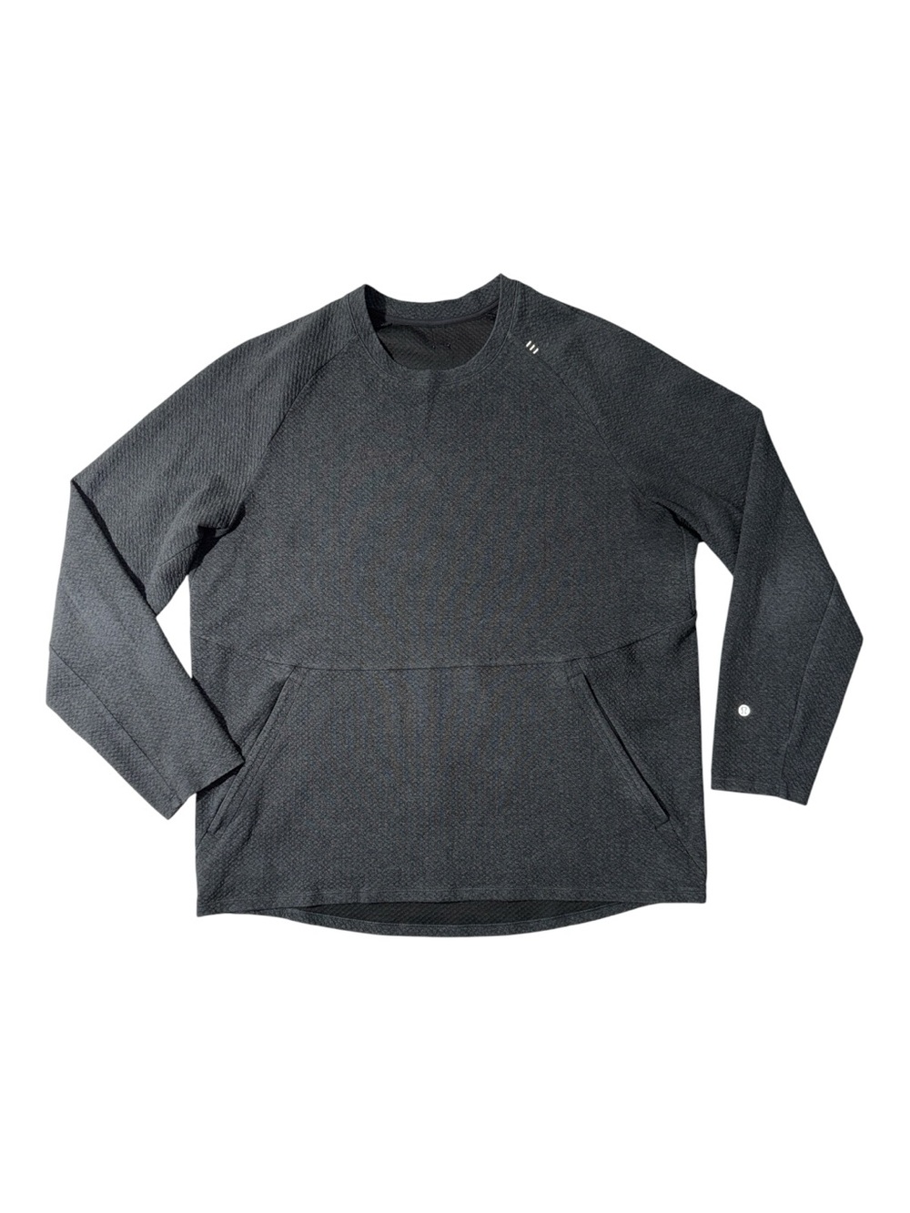 Lululemon mens XL charcoal grey textured crewneck pullover sweatshirt EUC